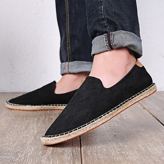 Męskie Mokasyny | Ręcznie Wykonane | Lniana Podeszwa & Kanwa | Casual Slip-On