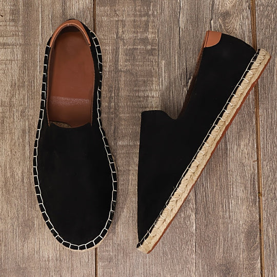 Męskie Mokasyny | Ręcznie Wykonane | Lniana Podeszwa & Kanwa | Casual Slip-On