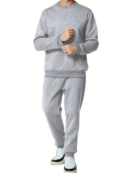 Męski Zestaw Streetwear | Ciepły i Nowoczesny | Bluza i Spodnie Dresowe | Jesień i Zima