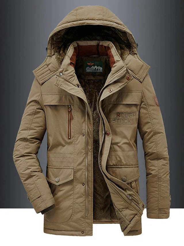 Mężczyzna | Kurtka Zimowa | Styl Militarny | Regular Fit | Kieszenie Funkcjonalne | Casual