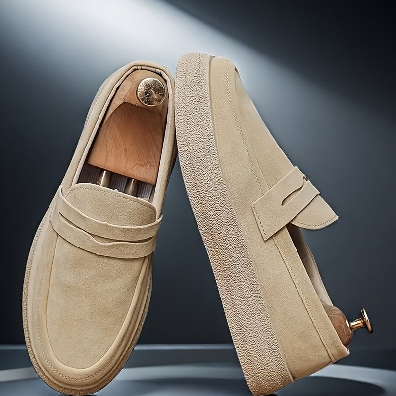 Męskie Mokasyny | Slip-On | Gumowa Podeszwa | Casual | Jednolity Wzór