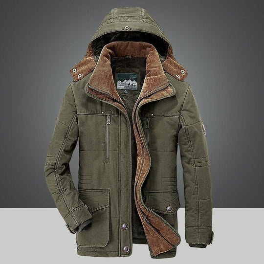 Mężczyzna | Kurtka Zimowa | Parka Outdoor | Regular Fit | Zamek z Klapą | Wielofunkcyjne Kieszenie