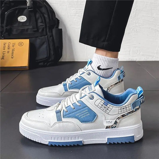 Męskie Sneakersy Casual | Oddychające Buty Sportowe | Płaska Elastyczna Podeszwa | Sznurowane Całoroczne