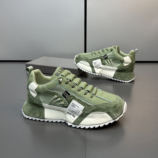 Męskie Buty Platformowe Sportowe | Wygodne Buty do Chodzenia i Biegania | Sznurowane Sneakersy Outdoor Całoroczne
