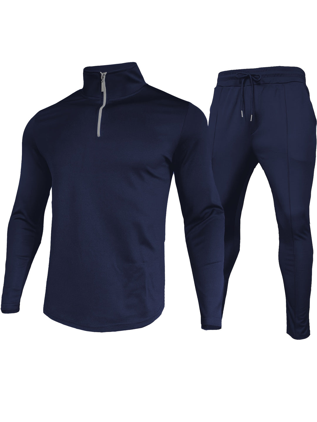 Mężczyzna | Dres 2-Częściowy | Bluza z Zamkiem 1/4 | Spodnie ze Sznurkiem | Styl Sportowy