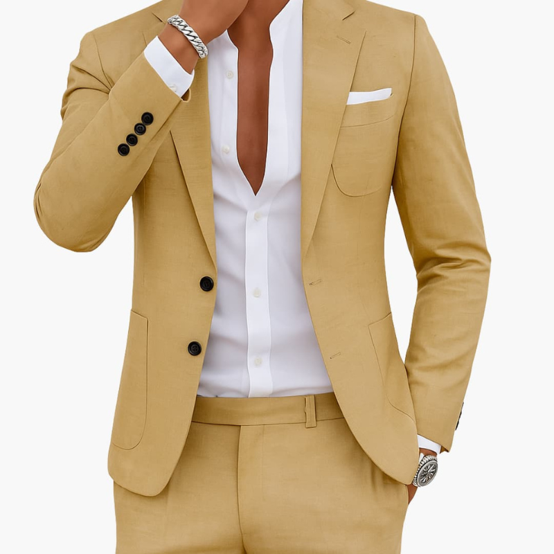 Mężczyzna | Garnitur Dwuczęściowy | Marynarka i Spodnie | Slim Fit | Styl Biznesowy