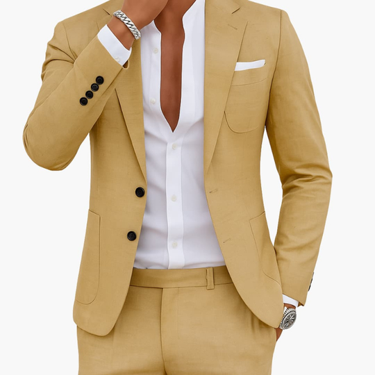 Mężczyzna | Garnitur Dwuczęściowy | Marynarka i Spodnie | Slim Fit | Styl Biznesowy