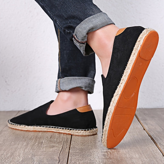 Męskie Mokasyny | Ręcznie Wykonane | Lniana Podeszwa & Kanwa | Casual Slip-On