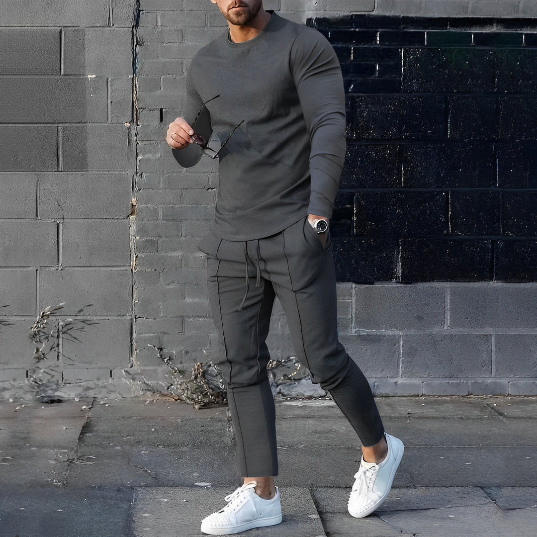 Mężczyzna | Zestaw Dwuczęściowy | Slim Fit | Długi Rękaw | Styl Casual