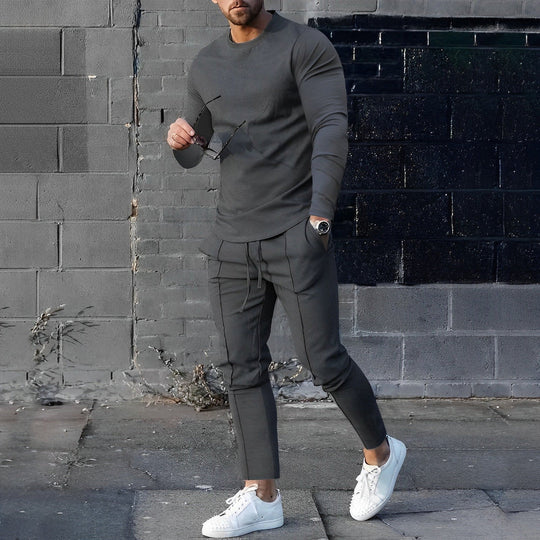 Mężczyzna | Zestaw Dwuczęściowy | Slim Fit | Długi Rękaw | Styl Casual