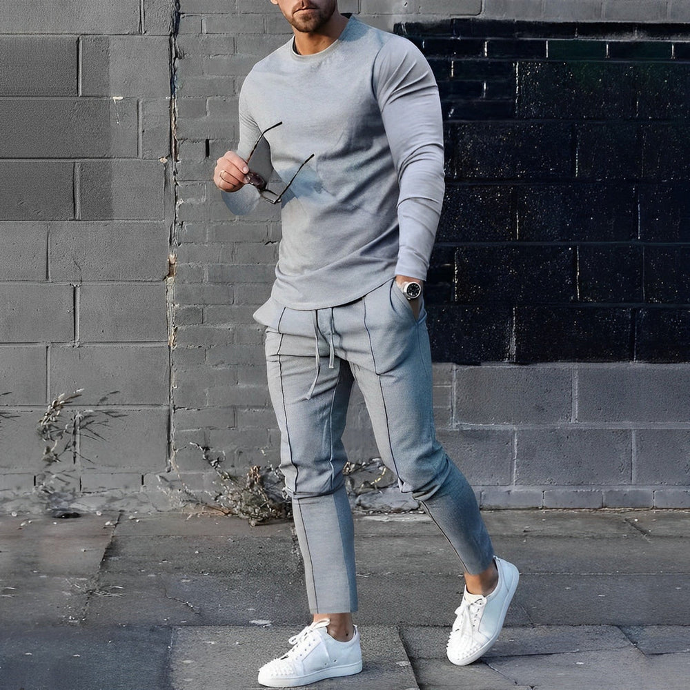 Mężczyzna | Zestaw Dwuczęściowy | Slim Fit | Długi Rękaw | Styl Casual