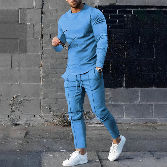 Mężczyzna | Zestaw Dwuczęściowy | Slim Fit | Długi Rękaw | Styl Casual