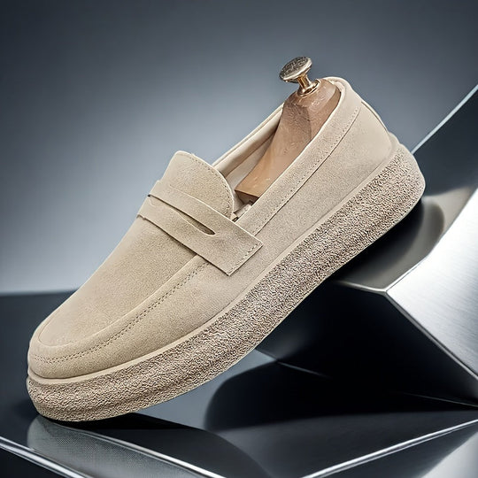 Męskie Mokasyny | Slip-On | Gumowa Podeszwa | Casual | Jednolity Wzór