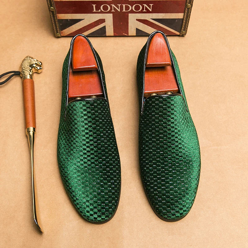 Mężczyzna | Loafersy Wizytowe | Pleciona Faktura | Wsuwane | Styl Elegancki