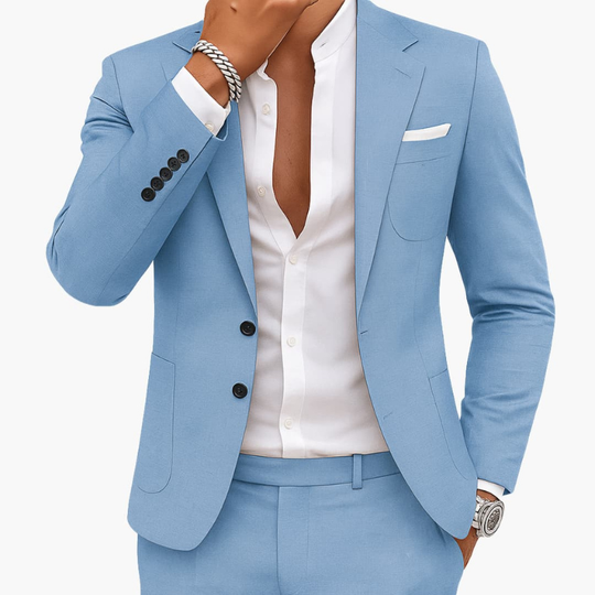 Mężczyzna | Garnitur Dwuczęściowy | Marynarka i Spodnie | Slim Fit | Styl Biznesowy