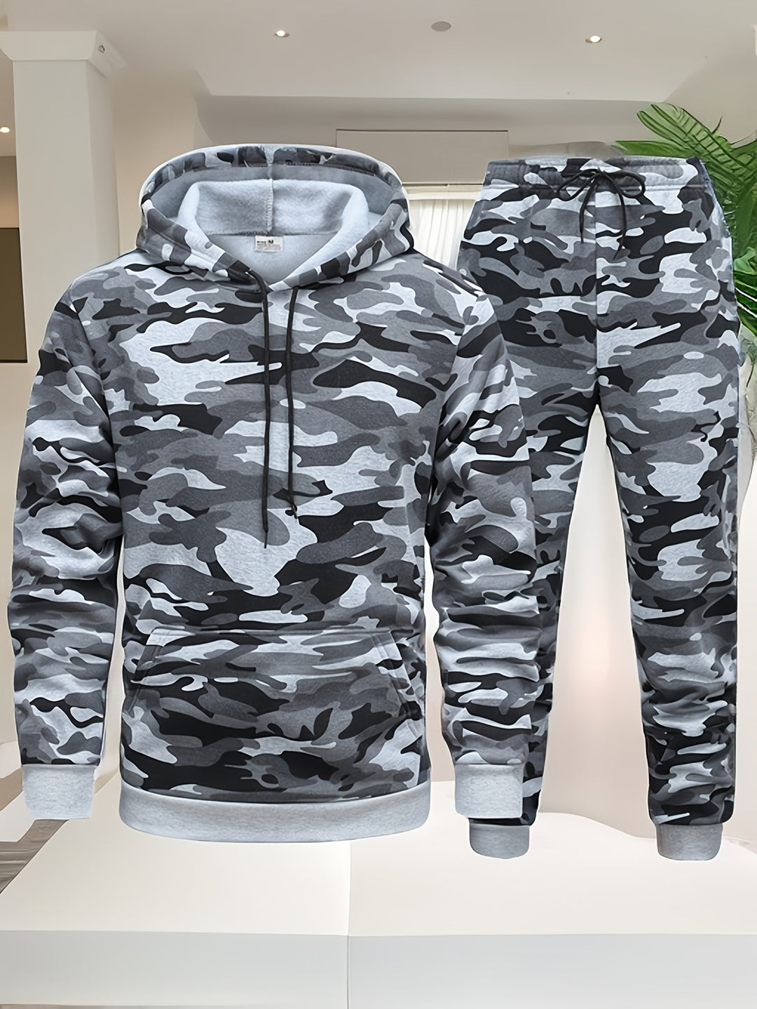 Mężczyzna | Bluza z Kapturem | Kamuflaż | Dres | Długie Rękawy | Sznurek w Talii | Outdoor