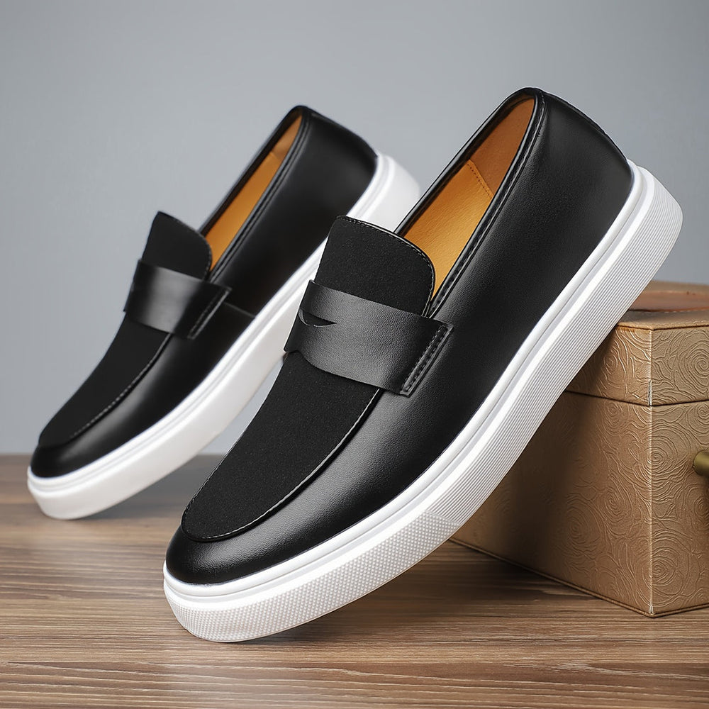 Męskie Mokasyny | Wsuwane | PU | Okrągły Nosek | Eleganckie & Casual | Czarny