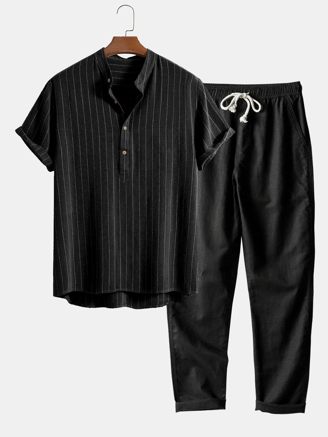 Mężczyzna | Zestaw Dwuczęściowy | Koszula z Krótkim Rękawem | Spodnie | Styl Casual