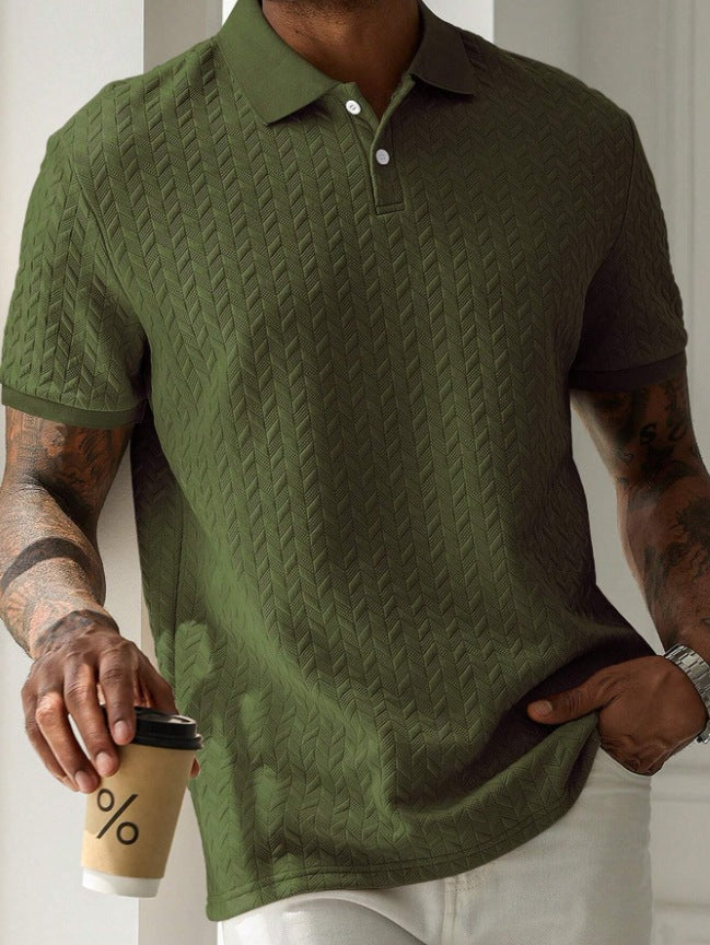 Mężczyzna | Koszulka Polo | Krótki Rękaw | Teksturowany Wzór | Regular Fit | Styl Casual