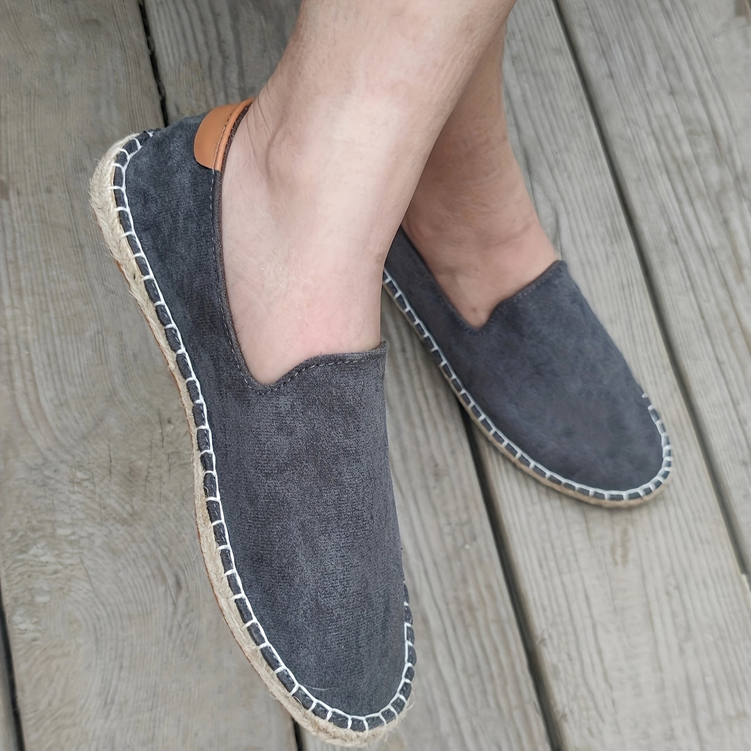 Męskie Mokasyny | Ręcznie Wykonane | Lniana Podeszwa & Kanwa | Casual Slip-On