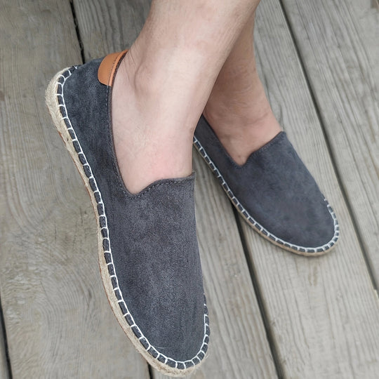Męskie Mokasyny | Ręcznie Wykonane | Lniana Podeszwa & Kanwa | Casual Slip-On