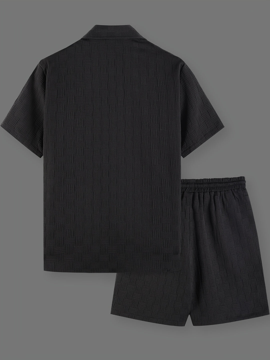 Mężczyzna | Zestaw Letni | Haftowana Koszula | Spodenki z Troczkiem | Casual Fit | Dwuczęściowy