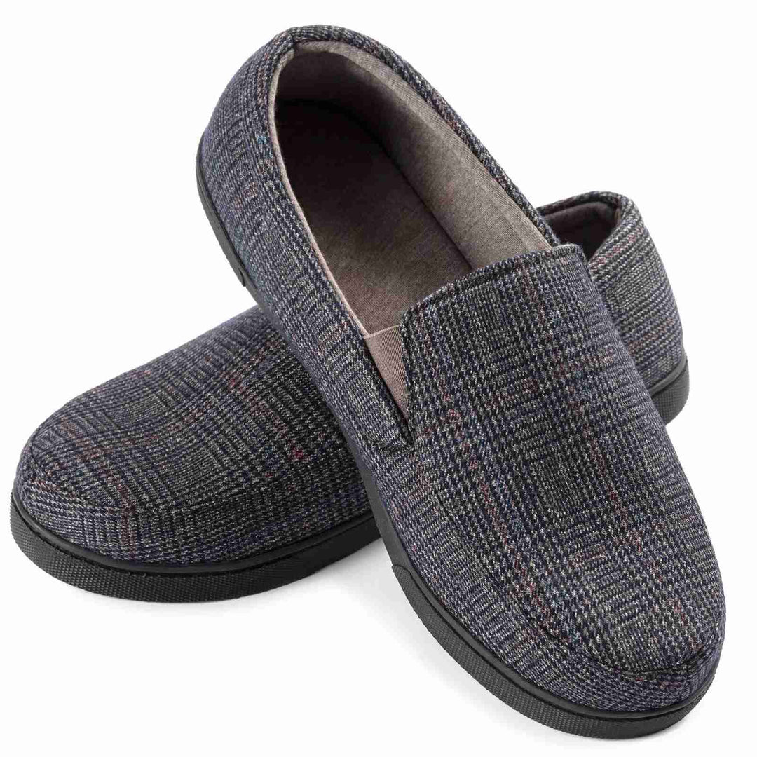 Loafersy Męskie | Ciepłe Mokasyny | Wzór w Kratkę | Antypoślizgowa Podeszwa | Domowe Casual