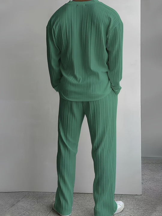 Letni zestaw męski | Lekki & Komfortowy | Modny Stripes Materiał | Wiosna & Lato