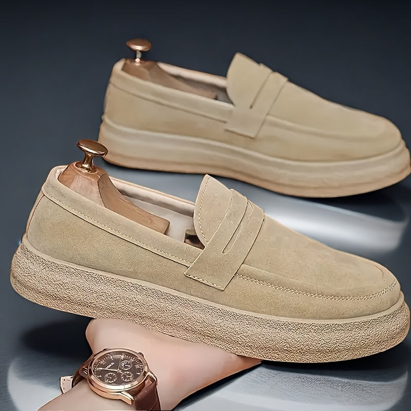 Męskie Mokasyny | Slip-On | Gumowa Podeszwa | Casual | Jednolity Wzór
