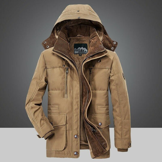 Mężczyzna | Kurtka Zimowa | Parka Outdoor | Regular Fit | Zamek z Klapą | Wielofunkcyjne Kieszenie