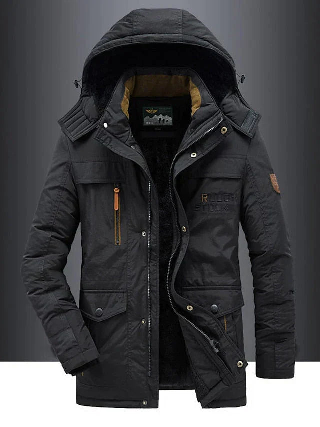 Mężczyzna | Kurtka Zimowa | Styl Militarny | Regular Fit | Kieszenie Funkcjonalne | Casual