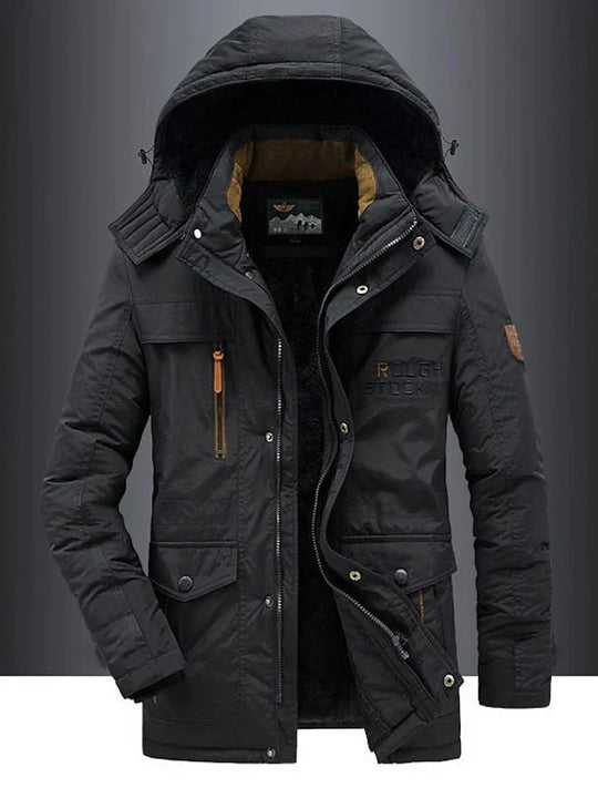 Mężczyzna | Kurtka Zimowa | Styl Militarny | Regular Fit | Kieszenie Funkcjonalne | Casual