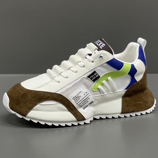 Męskie Buty Platformowe Sportowe | Wygodne Buty do Chodzenia i Biegania | Sznurowane Sneakersy Outdoor Całoroczne