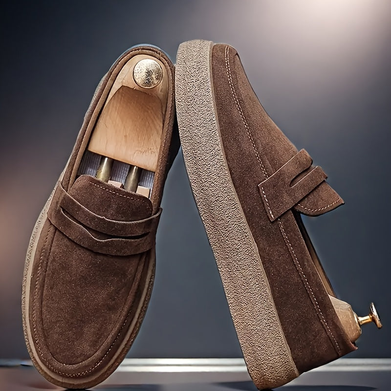 Męskie Mokasyny | Slip-On | Gumowa Podeszwa | Casual | Jednolity Wzór