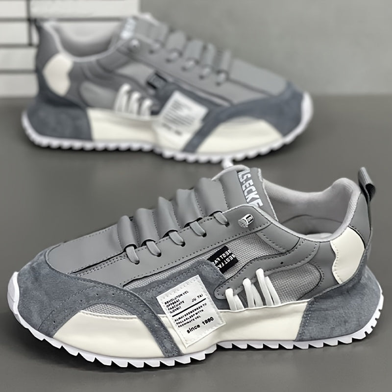 Męskie Buty Platformowe Sportowe | Wygodne Buty do Chodzenia i Biegania | Sznurowane Sneakersy Outdoor Całoroczne