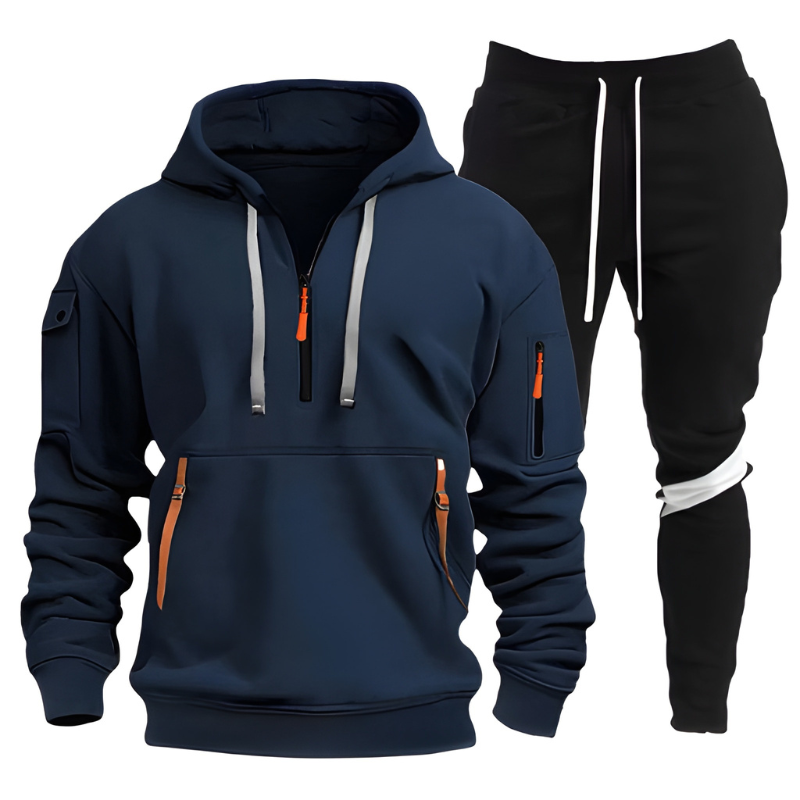 Męski zestaw | Sportowa bluza z kapturem & Spodnie dresowe | Funkcjonalne & Ciepłe | Odzież zimowa