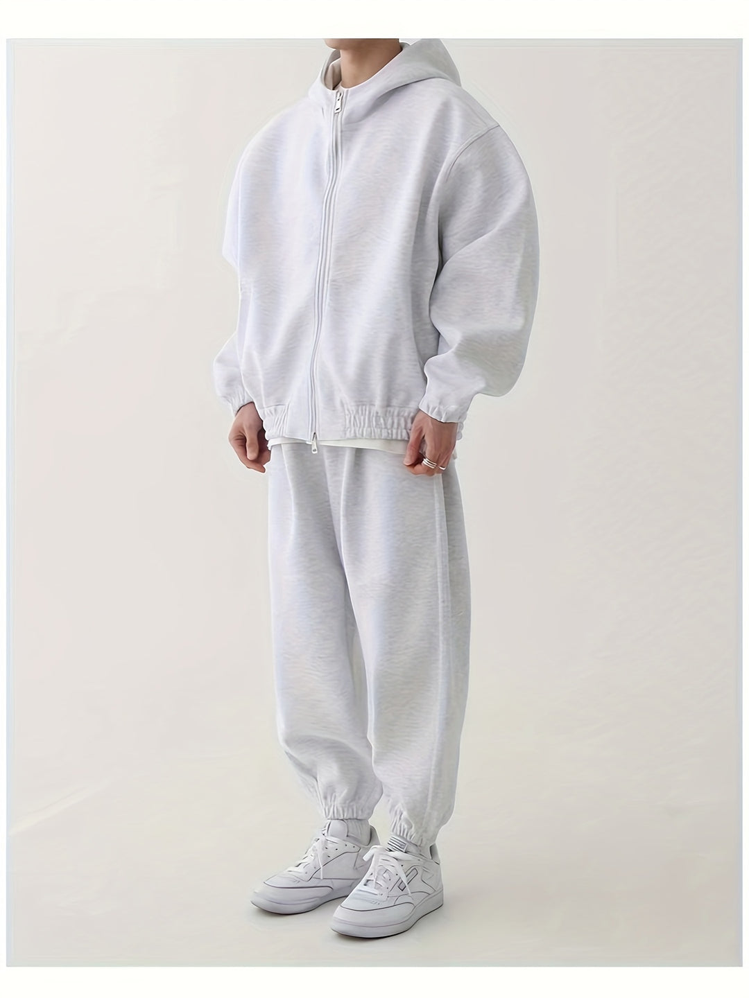Męski Oversized Hoodie i Spodnie Dresowe | Wygodne i Casualowe | Jesień/Zima