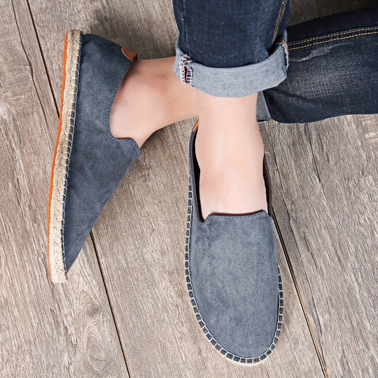 Męskie Mokasyny | Ręcznie Wykonane | Lniana Podeszwa & Kanwa | Casual Slip-On
