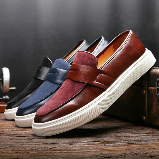 Męskie Mokasyny | Slip-On Klapki | Wygląd Zamszu | Amortyzująca Podeszwa | Lato