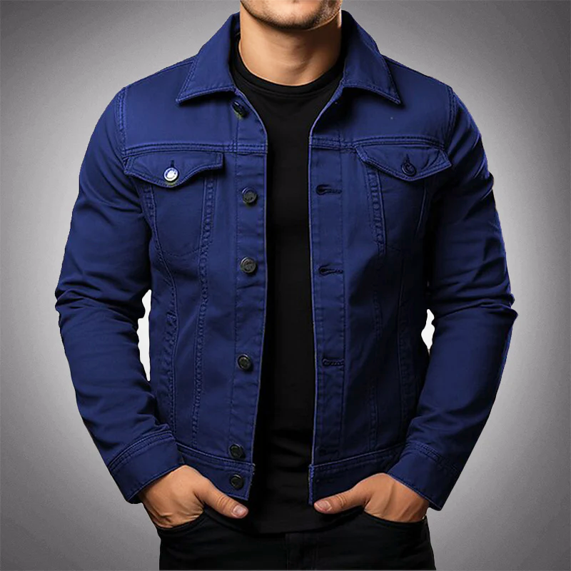 Mężczyzna | Kurtka Dżinsowa | Bawełna | Regular lub Slim Fit | Zapięcie na Guziki | Styl Casual