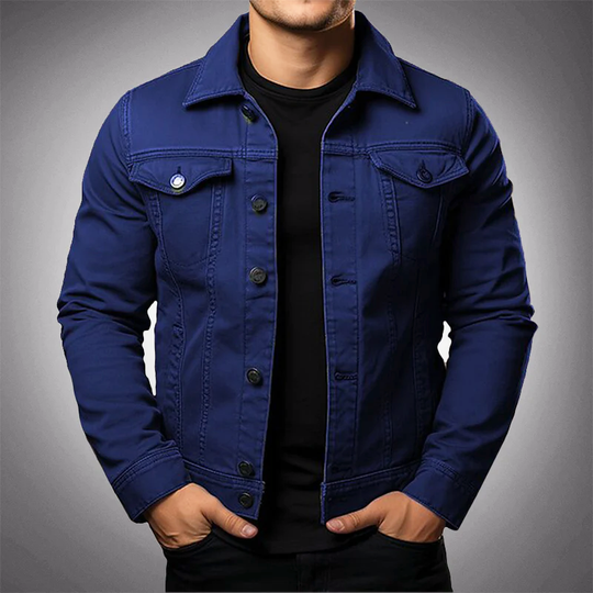 Mężczyzna | Kurtka Dżinsowa | Bawełna | Regular lub Slim Fit | Zapięcie na Guziki | Styl Casual