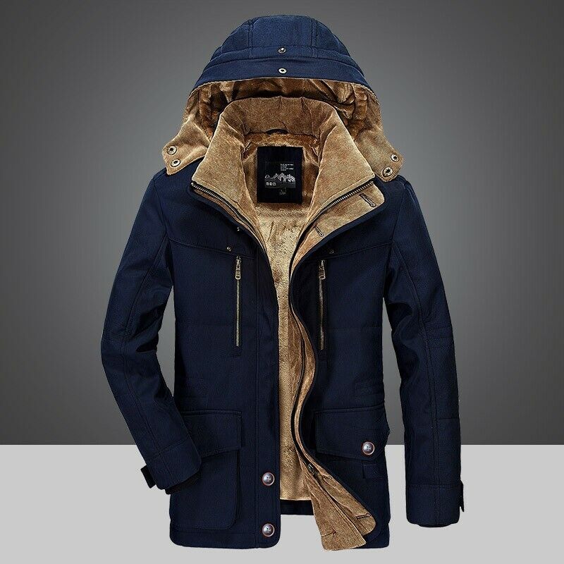 Mężczyzna | Kurtka Zimowa | Parka Outdoor | Regular Fit | Zamek z Klapą | Wielofunkcyjne Kieszenie