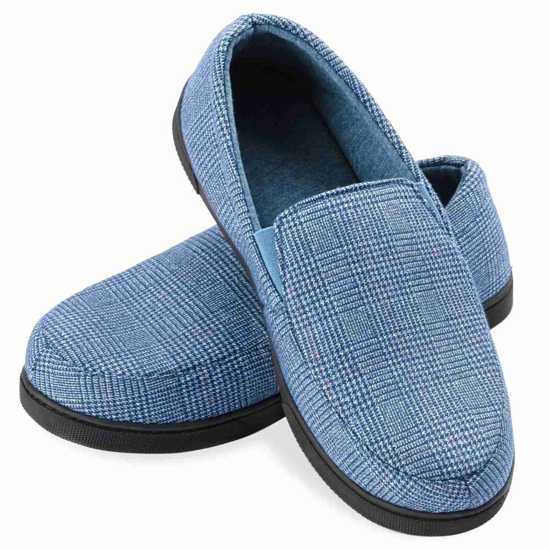 Loafersy Męskie | Ciepłe Mokasyny | Wzór w Kratkę | Antypoślizgowa Podeszwa | Domowe Casual