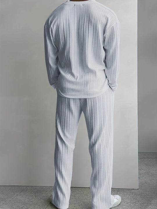 Letni zestaw męski | Lekki & Komfortowy | Modny Stripes Materiał | Wiosna & Lato