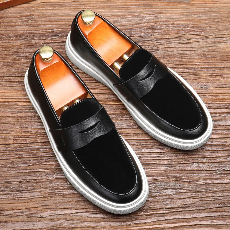 Męskie Mokasyny | Slip-On Klapki | Wygląd Zamszu | Amortyzująca Podeszwa | Lato
