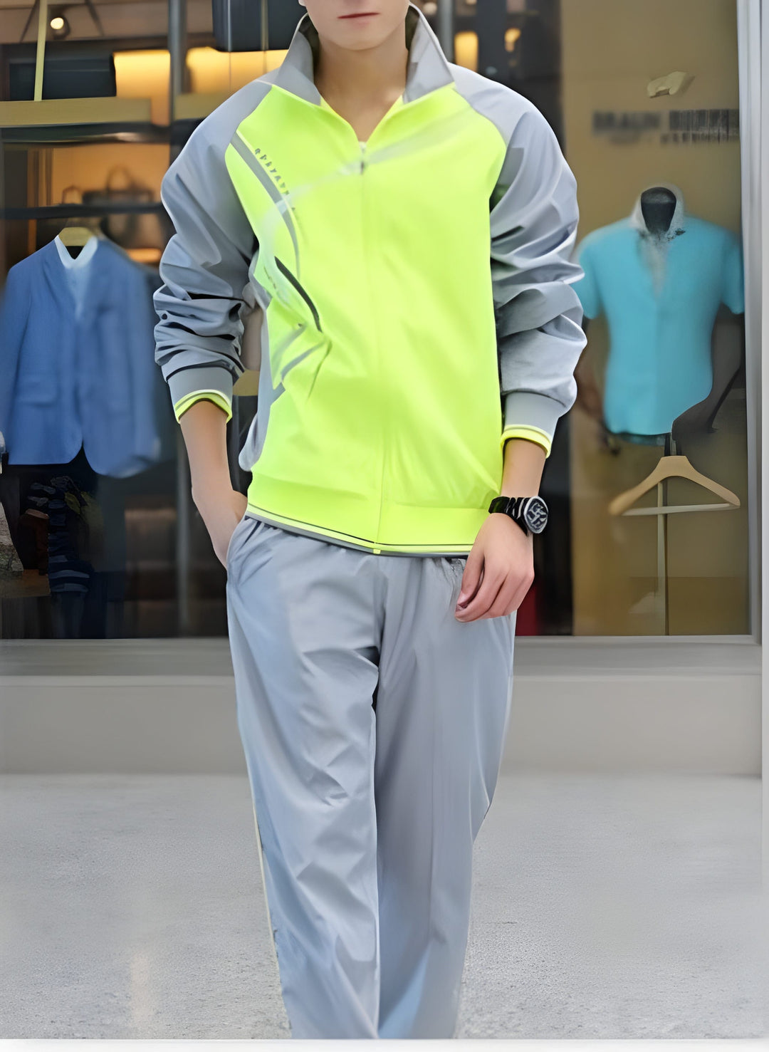 Mężczyzna | Dres Dwuczęściowy | Kurtka z Zamkiem | Spodnie | Styl Sportowy