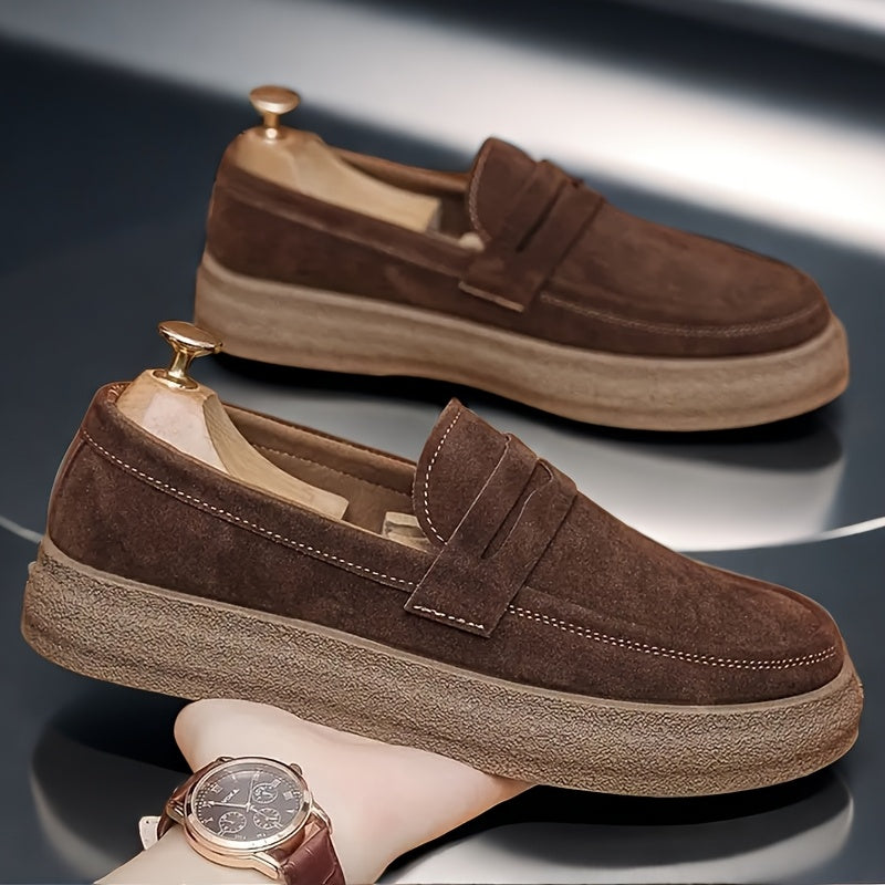 Męskie Mokasyny | Slip-On | Gumowa Podeszwa | Casual | Jednolity Wzór