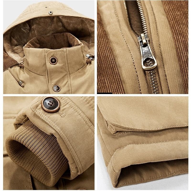 Mężczyzna | Kurtka Zimowa | Parka Outdoor | Regular Fit | Zamek z Klapą | Wielofunkcyjne Kieszenie
