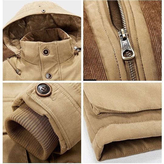 Mężczyzna | Kurtka Zimowa | Parka Outdoor | Regular Fit | Zamek z Klapą | Wielofunkcyjne Kieszenie
