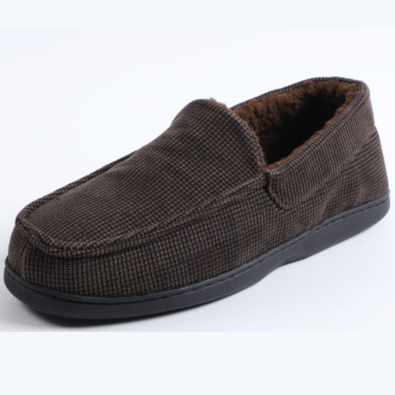 Loafersy Męskie | Ciepłe Mokasyny | Wzór w Kratkę | Antypoślizgowa Podeszwa | Domowe Casual